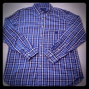 Chaps Button Down Plaid Shirt Men's Sz. L